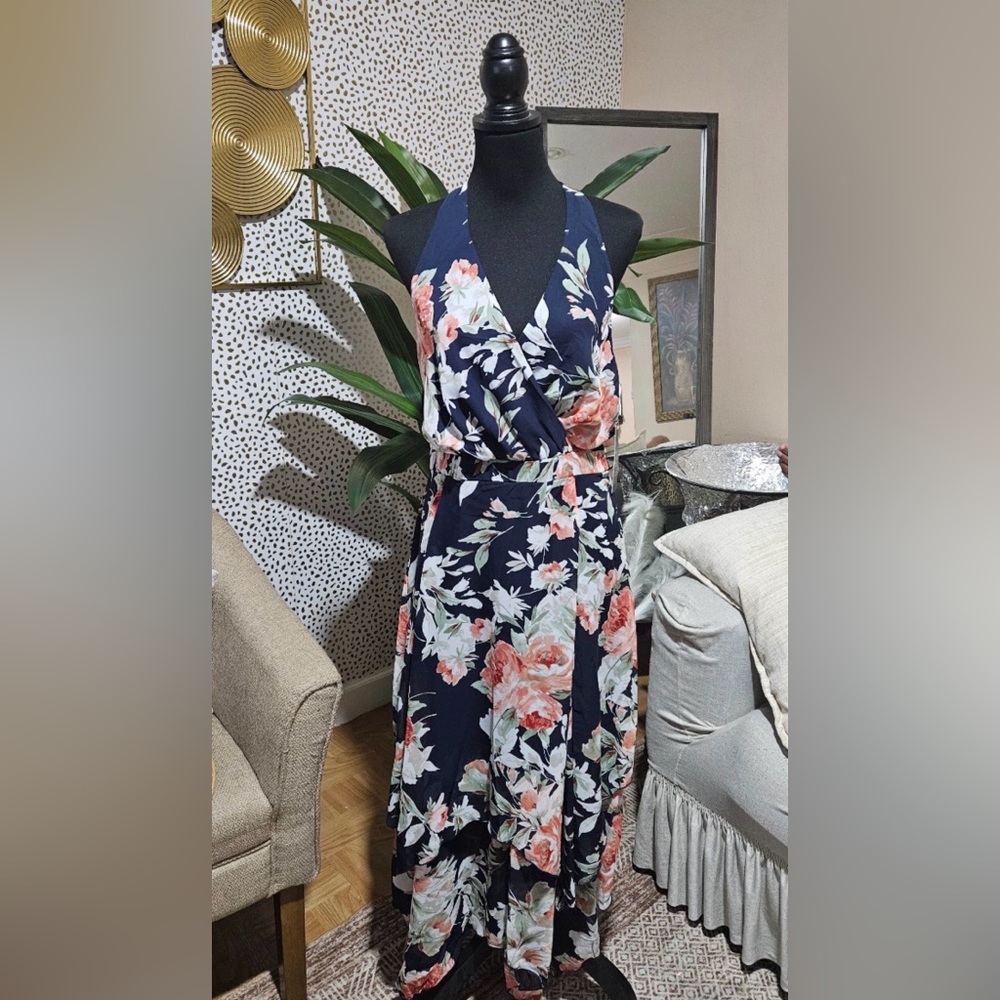 Velvet Torch Floral Halter Maxi Dress